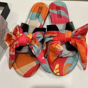 Colorful Bow Slide Sandals Cape Robbin slid on sandals